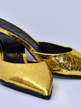 GlamGold Elegant High Heel Mules