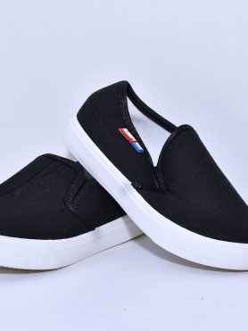 EasyWalk Black Slip-On Casual Shoes with White Sole