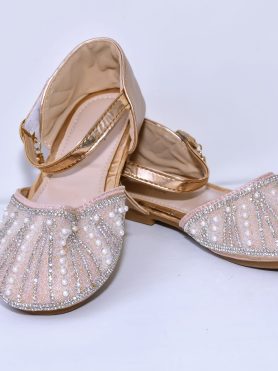 Elegant Pink Pearl-Embellished Flats