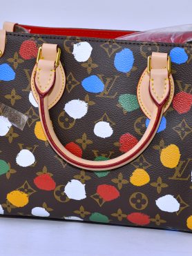 Vibrant Polka-Dot Monogram Canvas Handbag