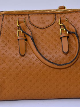 Embossed Monogram Luxury Leather Handbag