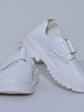 White Kids' Casual Shoes with Velcro Strap