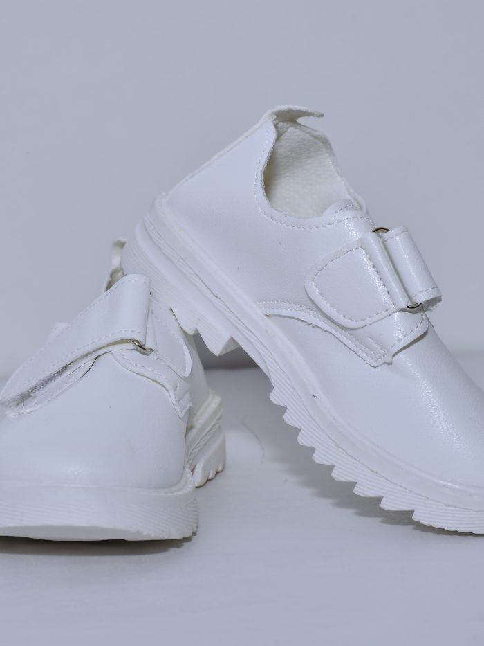 White Kids' Casual Shoes with Velcro Strap