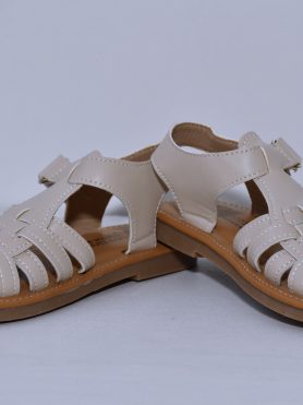 Kids’ Beige Leather Sandals