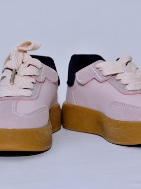 Pink & Tan Casual Sneakers for Kids