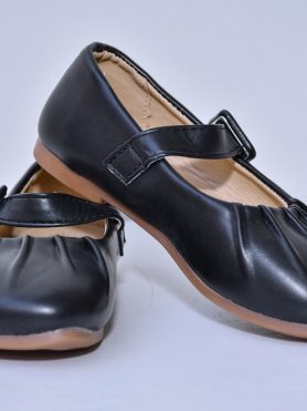 Black Girls' Ballet Flats with Strap