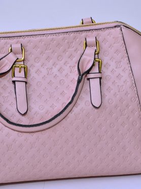 Elegant Pink Embossed Leather Handbag