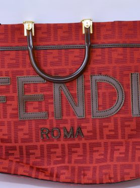 Fendi Roma Red Tote Bag