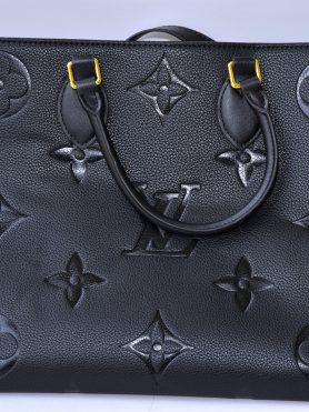 Louis Vuitton Black Embossed Leather Tote Bag