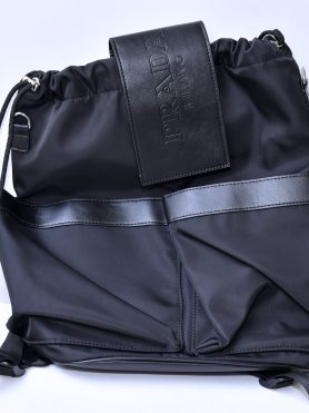 Prada Black Nylon and Leather Backpack
