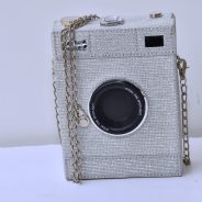 Sparkling Camera-Shaped Handbag with Chain Strap