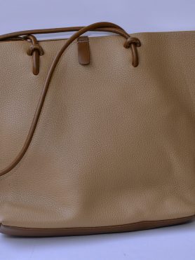 Classic Tan Leather Tote Bag with Adjustable Straps