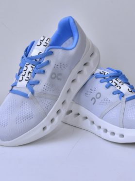 White & Blue On Cloud Sneakers