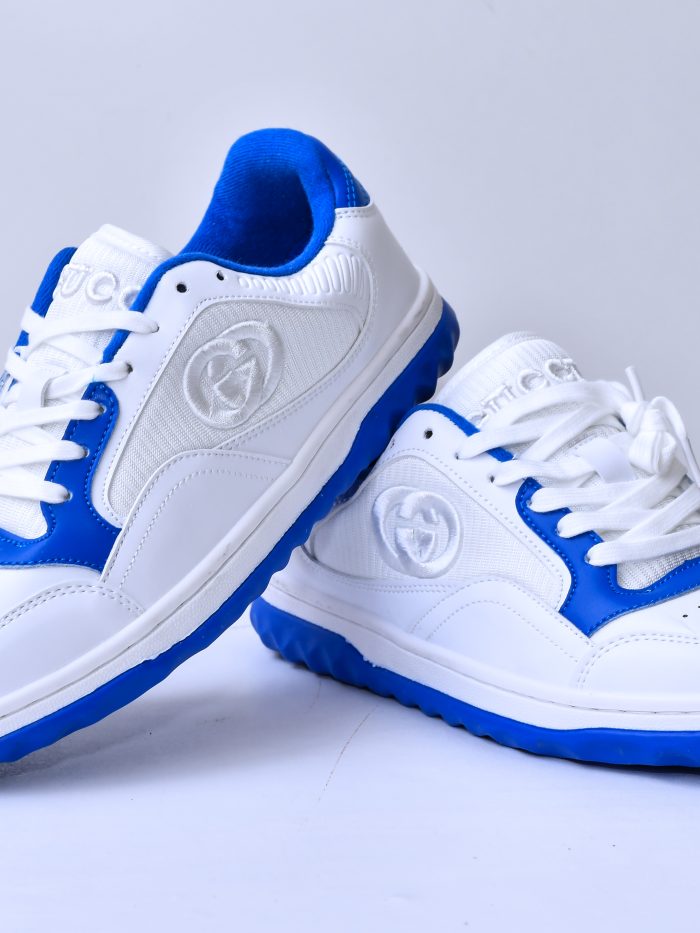 White and Blue Gucci Sneakers