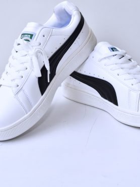 Puma White and Black Classic Sneakers