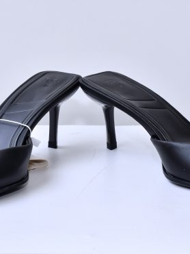 Black Satin Pointed Heels